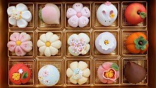 traditional japanese sweet flower cake master / 수제 화과자 / korean dessert store