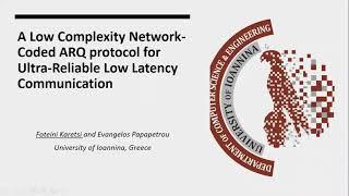 WoWMoM'21 teaser: A Low Complexity Network-Coded ARQ protocol for Ultra-Reliable Low Latency Commun.