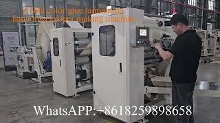 Factory price N fold color glue laminated hand towel paper manufacturing machine #papermachine