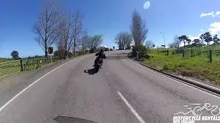 Motorcycle Rentals NZ running in the Tracers on the Kaipara Coast Highway North of Auckland