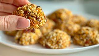 Karotten, Haferflocken und Sesam! Der perfekte Snack! kein Zucker, kein Mehl, keine Eier