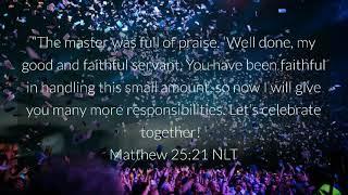 Video Verses Matthew 25:21 NLT