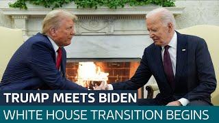 Donald Trump thanks Joe Biden for "smooth transition" in meeting at White House | ITV News