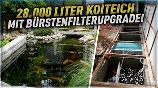 Effizient und schön! 28.000 Liter Koiteich auf Bürstenfilter umgebaut!