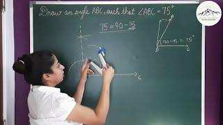 How to draw 75° angle using compass