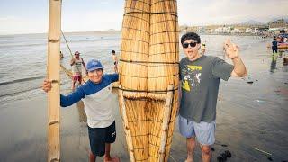 WE SURF WITH TOTORA HORSES (ANCIENT TECHNIQUE)