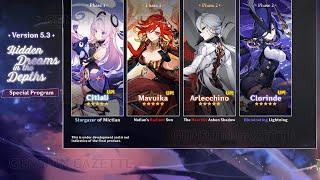 UPDATE! ARLECCHINO AND MAVUIKA IN 5.3 BANNERS?! + (Clorinde, Citlali) - Genshin Impact