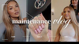 maintenance vlog 2024  hair + nails + eyebrows + tanning routine & more!