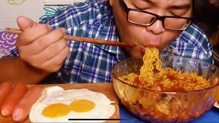 Mukbang Mì Yual, Xúc Xích Và Trứng Rán Yual noodles, Sausage and Fried eggs !