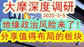 （2025.3.5） 大摩每周深度调研会：地缘政治的风险水平严重提高了，一定要关注风险！投资赚钱具体板块的深度分析，来看看今年那些板块有赚钱的潜力效应 #中国经济  #投行  #摩根士丹利