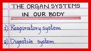 Name Organ systems of our body | Human organ systems name