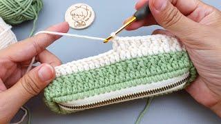 Crochet Zipper Purse | Super Easy Crochet Purse Step by Step| Front Post DC | ViVi Berry DIY