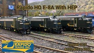 Rapido HO Scale HEP E-8A Locomotives - Conrail OCS 4020, 4021, And 4022