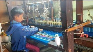 Lovely Little Boy WEAVING SKILL is amazing/Helps his mother in his leisure time to meet family needs