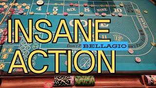 RIDICULOUS action packed craps session at Bellagio #craps #vegas #vegasdaytripper #Bellagio