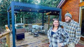 UPGRADING our OUTDOOR SPACE // Installing the FlexiSpot Aluminum Louvered Pergola