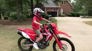 9 year old rides 2019 CRF250L!  Watch until the end for a laugh!!!! #crf250l