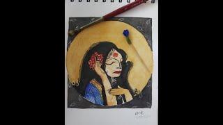 #ladypainting #indianart  Indian Lady Painting || Inspired by Joyeeta Joyart || Recreation Artwork