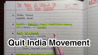 Quit India Movement (1942) || Handwritten Notes|| National Movement|| Modern India|| An Aspirant !