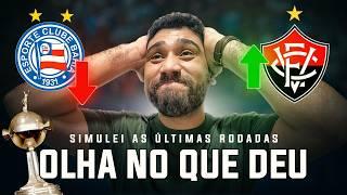 SIMULEI AS ÚLTIMAS RODADAS DO BRASILEIRÃO E OLHA O QUE ACONTECEU COM BAHIA E VITÓRIA - PARTIU BATEU