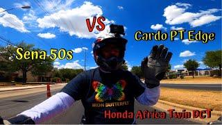 Cardo PT Edge VS Sena 50s a side by side comparison in action | Honda Africa Twin DCT