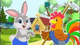 The Rabbit Tree-Bark House. Funny cartoon for children.