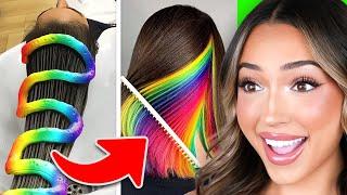 RAINBOW Hair Transformation (AMAZING)