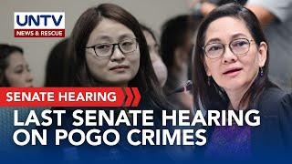 Sen. Hontiveros presides last Senate hearing on POGO crimes, related issues | November 26, 2024