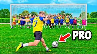 1 PRO vs 100 KID GOALKEEPERS!