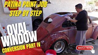 VW Oval Window Conversion - Gets Patina Paint Job Step by Step