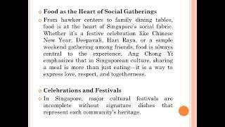 Ang Chong Yi Singapore on Social Gatherings: Food, Culture, and Connection