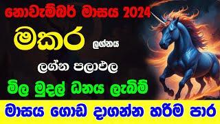 මකර නොවැම්බර් ලග්න පලාඵල November 2024 Novambar Makara Lagna Palapala Zoo TV  Raga Sri Nirvana