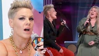 Pink Reacts To Duetting With Kelly Clarkson