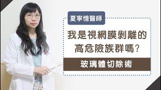 《視網膜很珍貴》視網膜剝離有幾種？我是高危險族群嗎？夏寧憶醫師