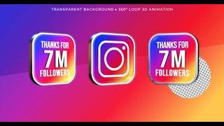 Thanks For 7M Followers Instagram | Motion Graphics template - Envato elements