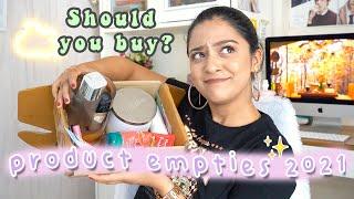 product empties 2021 | mini reviews (makeup, skincare, candles)| Worth repurchasing?|Meghna Verghese