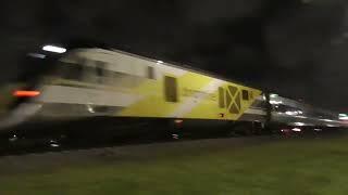 Northbound Brightline Plus FEC Freight Train 208-01 At Pompano Beach 11-1-24