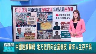 中國經濟轉弱 地方政府向企業剝皮 青年人生存不易｜【國際關鍵字】│20241014│三立iNEWS