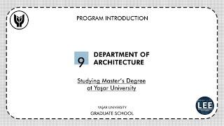 Studying Master's Degree at Yaşar University #Architecture