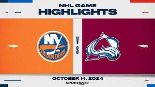 NHL Highlights | Islanders vs. Avalanche - October 14, 2024