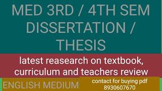 Dissertation/thesis med 3rdsem english medium#krushna louhan