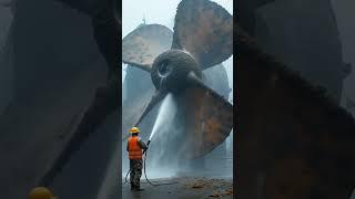 Much Dirty Ship Fan cleaning #cleaning #ai  #ocean #sea