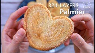 BEST Palmier/Puff pastry recipe｜324 LAYERS｜Lisa's Kitchen 