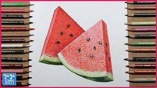 Watermelon Drawing 수박 | 색연필_손그림_영스킬스