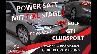 VW GOLF 8 GTI CLUBSPORT: STAGE 1 + POP & BANG!  PURE PERFORMANCE & SOUND!