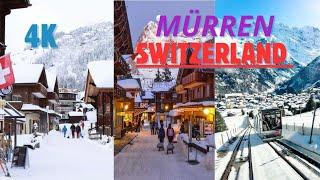 Tour Mürren Switzerland  A Sunny Day, Switzerland's Snow Paradise 4K 2025