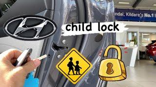 How to turn on Hyundai Childlock for doors and windows