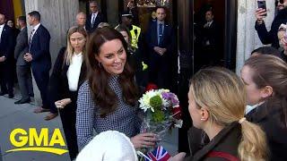 Princess Kate greets fans outside Harvard University