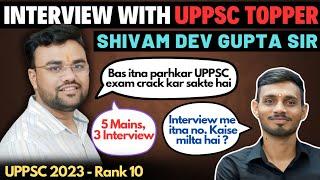 Interview with UPPSC topper Shivam Dev Gupta sir | Last minute preparation tips for uppsc aspirants.