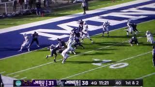 Colorado School of Mines RB Michael Zeman 2 yard TD run vs. Minnesota State